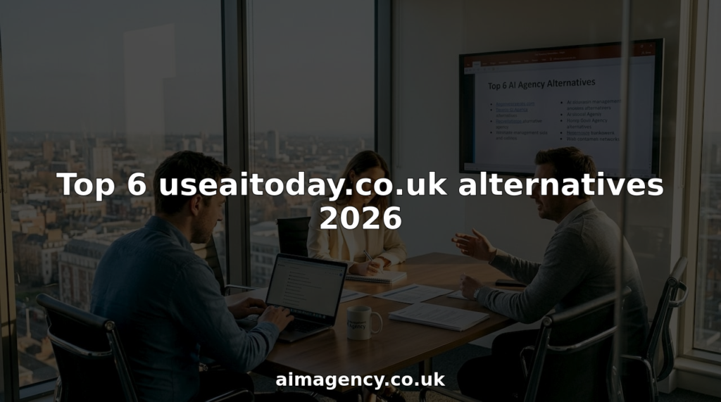 Business team discusses AI agency alternatives