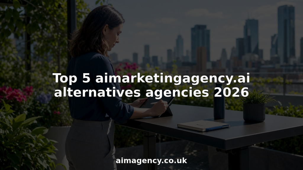 Marketing strategist working at AI agency desk